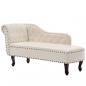 Preview: Chaiselongue Creme Kunstleder 