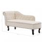 Preview: Chaiselongue Creme Kunstleder 