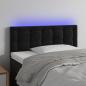 Preview: ARDEBO.de - LED Kopfteil Schwarz 100x5x78/88 cm Samt