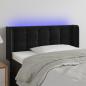 Preview: ARDEBO.de - LED Kopfteil Schwarz 103x16x78/88 cm Samt