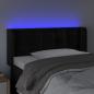 Preview: LED Kopfteil Schwarz 103x16x78/88 cm Samt