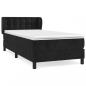 Preview: Boxspringbett mit Matratze Schwarz 100x200 cm Samt