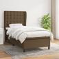 Preview: ARDEBO.de - Boxspringbett mit Matratze Dunkelbraun 100x200 cm Stoff