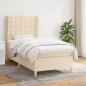 Preview: ARDEBO.de - Boxspringbett mit Matratze Creme 100x200 cm Stoff