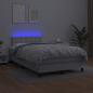 Preview: Boxspringbett mit Matratze & LED Weiß 120x200 cm Kunstleder