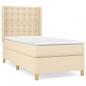 Preview: Boxspringbett mit Matratze Creme 100x200 cm Stoff