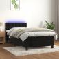 Preview: ARDEBO.de - Boxspringbett mit Matratze & LED Schwarz 100x200 cm Samt