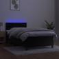 Preview: Boxspringbett mit Matratze & LED Schwarz 100x200 cm Samt