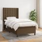 Preview: ARDEBO.de - Boxspringbett mit Matratze Dunkelbraun 100x200 cm Stoff