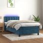 Preview: ARDEBO.de - Boxspringbett mit Matratze & LED Dunkelblau 100x200 cm Samt