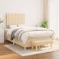 Preview: ARDEBO.de - Boxspringbett mit Matratze Creme 120x200 cm Stoff