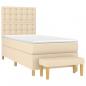 Preview: Boxspringbett mit Matratze Creme 100x200 cm Stoff