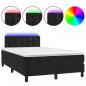 Preview: Boxspringbett mit Matratze & LED Schwarz 120x200 cm Samt