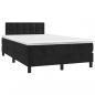 Preview: Boxspringbett mit Matratze & LED Schwarz 120x200 cm Samt