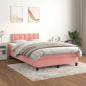 Preview: ARDEBO.de - Boxspringbett mit Matratze Rosa 120x200 cm Samt