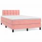 Preview: Boxspringbett mit Matratze Rosa 120x200 cm Samt