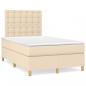 Preview: Boxspringbett mit Matratze Creme 120x200 cm Stoff