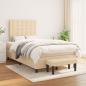 Preview: ARDEBO.de - Boxspringbett mit Matratze Creme 120x200 cm Stoff