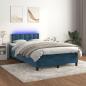 Preview: ARDEBO.de - Boxspringbett mit Matratze & LED Dunkelblau 120x200 cm Samt