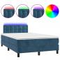 Preview: Boxspringbett mit Matratze & LED Dunkelblau 120x200 cm Samt