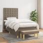 Preview: ARDEBO.de - Boxspringbett mit Matratze Taupe 80x200 cm Stoff