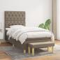 Preview: ARDEBO.de - Boxspringbett mit Matratze Taupe 80x200 cm Stoff