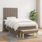 Preview: ARDEBO.de - Boxspringbett mit Matratze Taupe 90x190 cm Stoff