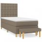 Preview: Boxspringbett mit Matratze Taupe 90x190 cm Stoff