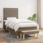 Preview: ARDEBO.de - Boxspringbett mit Matratze Taupe 90x190 cm Stoff