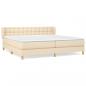 Preview: Boxspringbett mit Matratze Creme 200x200 cm Stoff