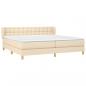 Preview: Boxspringbett mit Matratze Creme 200x200 cm Stoff