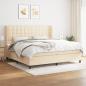 Preview: ARDEBO.de - Boxspringbett mit Matratze Creme 200x200 cm Stoff