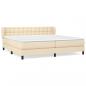 Preview: Boxspringbett mit Matratze Creme 200x200 cm Stoff