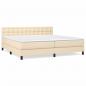 Preview: Boxspringbett mit Matratze Creme 200x200 cm Stoff