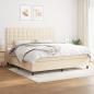 Preview: ARDEBO.de - Boxspringbett mit Matratze Creme 200x200 cm Stoff