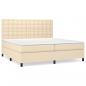 Preview: Boxspringbett mit Matratze Creme 200x200 cm Stoff