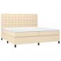 Preview: Boxspringbett mit Matratze Creme 200x200 cm Stoff