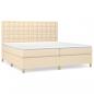 Preview: Boxspringbett mit Matratze Creme 200x200 cm Stoff