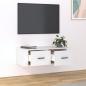 Preview: TV-Wandschrank Weiß 80x36x25 cm Holzwerkstoff