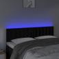 Preview: LED Kopfteil Schwarz 144x5x78/88 cm Samt