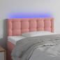 Preview: ARDEBO.de - LED Kopfteil Rosa 90x5x78/88 cm Samt