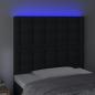 Preview: LED Kopfteil Schwarz 80x5x118/128 cm Kunstleder