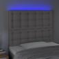 Preview: LED Kopfteil Grau 80x5x118/128 cm Kunstleder