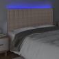 Preview: LED Kopfteil Cappuccino-Braun 160x5x118/128cm Kunstleder