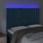 Preview: LED Kopfteil Dunkelblau 144x5x118/128 cm Samt