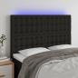 Preview: ARDEBO.de - LED Kopfteil Schwarz 144x5x118/128 cm Stoff