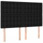 Preview: LED Kopfteil Schwarz 144x5x118/128 cm Stoff