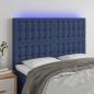 Preview: ARDEBO.de - LED Kopfteil Blau 144x5x118/128 cm Stoff