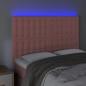 Preview: LED Kopfteil Rosa 144x5x118/128 cm Samt