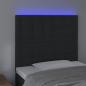 Preview: LED Kopfteil Schwarz 80x5x118/128 cm Samt